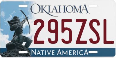 OK license plate 295ZSL