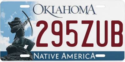 OK license plate 295ZUB