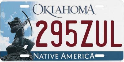 OK license plate 295ZUL