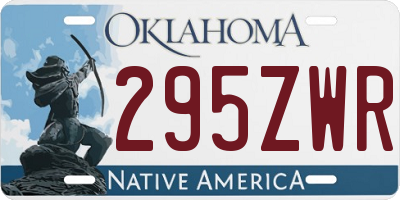 OK license plate 295ZWR