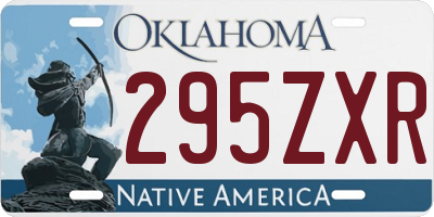 OK license plate 295ZXR