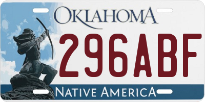OK license plate 296ABF
