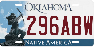 OK license plate 296ABW