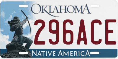 OK license plate 296ACE