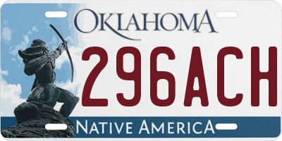 OK license plate 296ACH