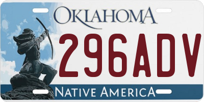 OK license plate 296ADV