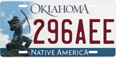 OK license plate 296AEE
