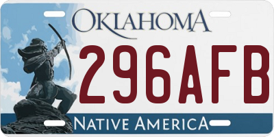 OK license plate 296AFB