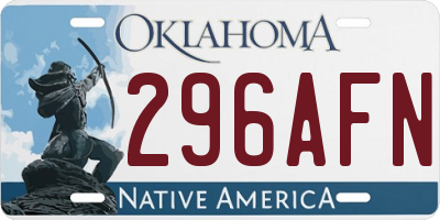 OK license plate 296AFN
