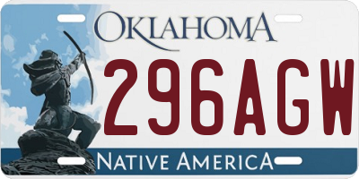 OK license plate 296AGW