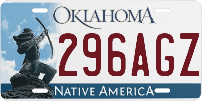 OK license plate 296AGZ