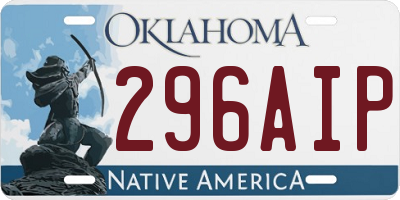 OK license plate 296AIP