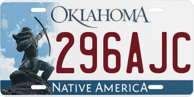 OK license plate 296AJC