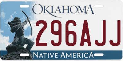 OK license plate 296AJJ