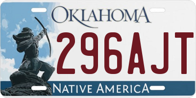 OK license plate 296AJT