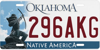 OK license plate 296AKG