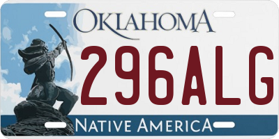 OK license plate 296ALG