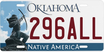 OK license plate 296ALL