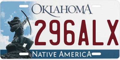 OK license plate 296ALX