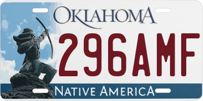 OK license plate 296AMF