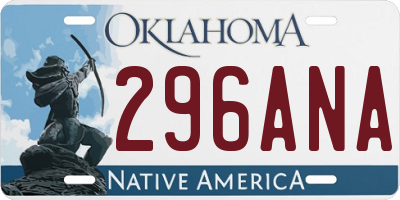 OK license plate 296ANA