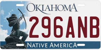 OK license plate 296ANB