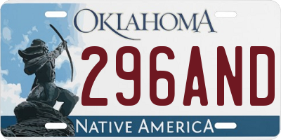 OK license plate 296AND
