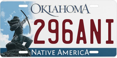 OK license plate 296ANI