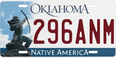 OK license plate 296ANM