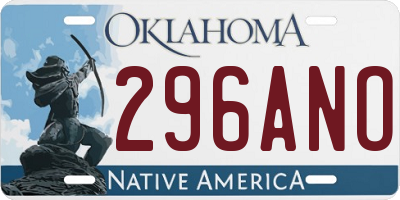 OK license plate 296ANO