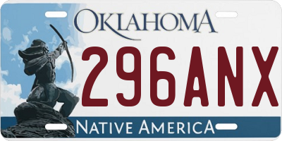 OK license plate 296ANX