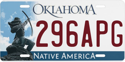 OK license plate 296APG