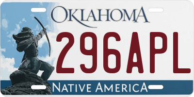 OK license plate 296APL