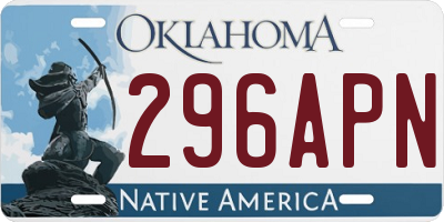 OK license plate 296APN
