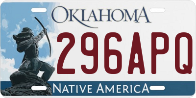 OK license plate 296APQ