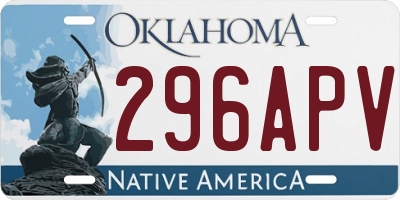 OK license plate 296APV