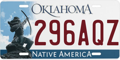 OK license plate 296AQZ