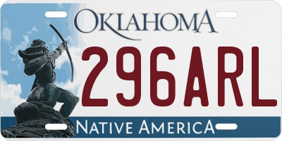 OK license plate 296ARL
