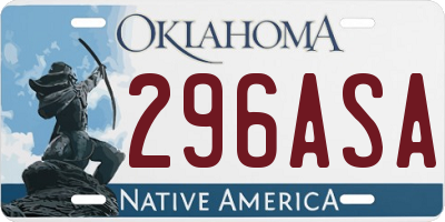 OK license plate 296ASA