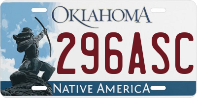 OK license plate 296ASC