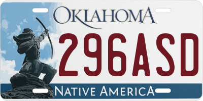 OK license plate 296ASD