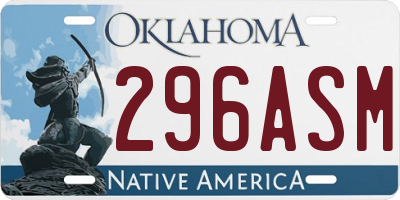 OK license plate 296ASM