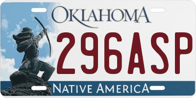 OK license plate 296ASP