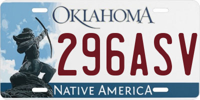 OK license plate 296ASV