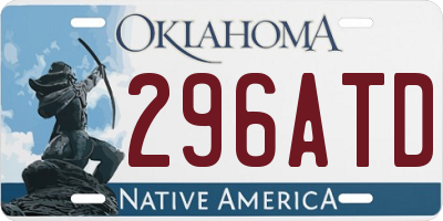 OK license plate 296ATD