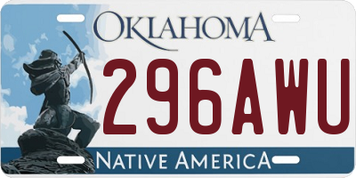 OK license plate 296AWU