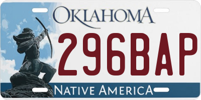 OK license plate 296BAP