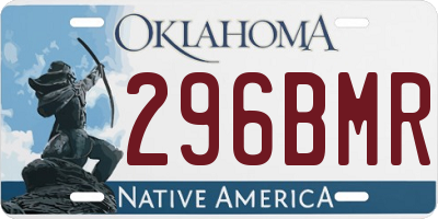 OK license plate 296BMR