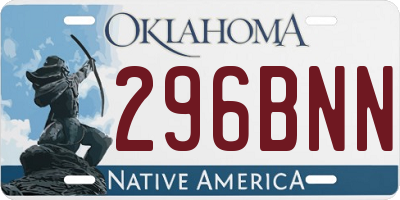 OK license plate 296BNN