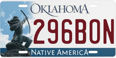 OK license plate 296BON